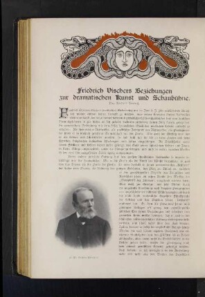 Friedrich Vischers Beziehungen zur dramatischen Kunst und Schaubühne