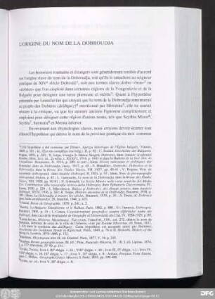 L'Origine Du Nom De La Dobroudja