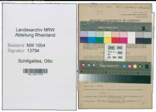 Entnazifizierung Otto Schillgallies , geb. 25.01.1905 (Postschaffner)