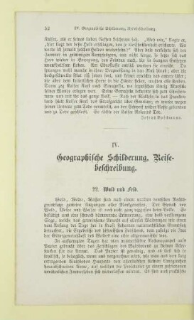 IV. Geographische Schilderung. Reisebeschreibung