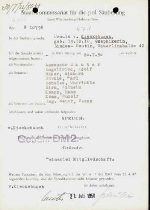 Kieckebusch, Ursula von