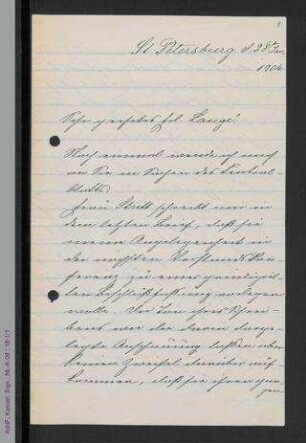 Brief von Sarah Flemming an Helene Lange