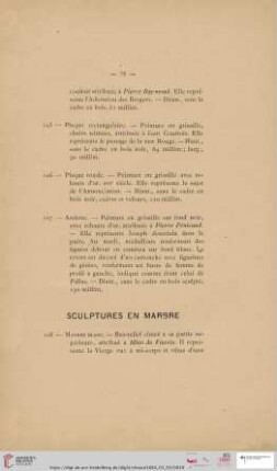 Sculptures en Marbre (Nr. 108 - 117)