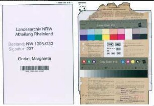 Entnazifizierung Margarete Gorke , geb. 27.07.1880 (Studienraetin)