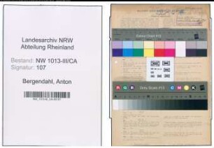 Entnazifizierung Anton Bergendahl , geb. 06.08.1895 (Arbeiter)
