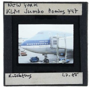 New York, John F. Kennedy International Airport,Flugzeugmodell Boeing 747 : Boeing 747 (auch Jumbo Jet gen.) der Fluggesellschaft KLM
