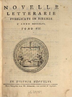 Novelle letterarie, pubblicate in Firenze. 7. 1746