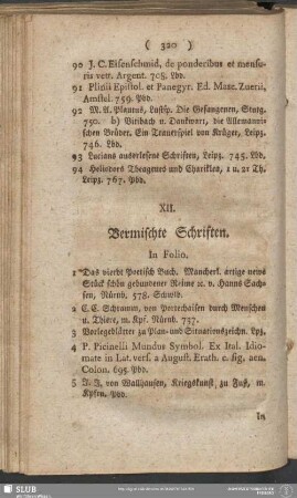 XII. Vermischte Schriften