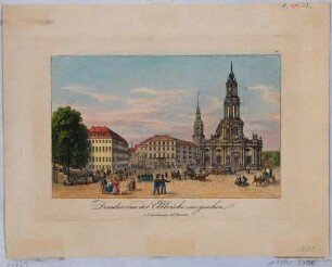 Stadtansicht von Dresden, Blick von der Augustusbrücke auf den Schlossplatz