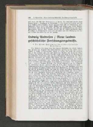 Ludwig Andresen / Neue landesgeschichtliche Forschungsergebnisse