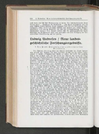 Ludwig Andresen / Neue landesgeschichtliche Forschungsergebnisse