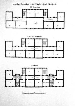 Gemeinde-Doppelschule in der Pestalozzi-Straße Nr. 11-12