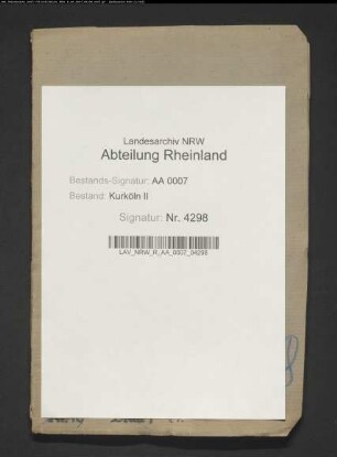 Bericht über die Verhandlungen des Hofrats von Vogelius und des Hofkammerrats Mastiaux zu Kaiserswerth