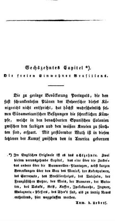 Sechszehntes Capitel: Die freien Einwohner Brasiliens.
