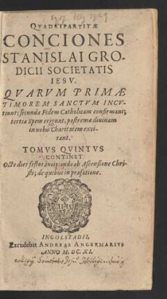 5: Continet Octo dies festos, incipiendo ab Ascensione Christi ...
