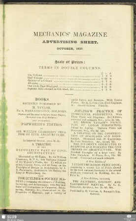 Advertising Sheet. October, 1835