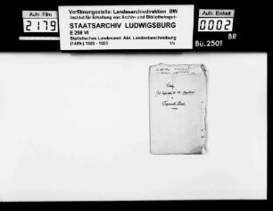 Topographisch-statistische und historiographische Notizen des Trigonometers Diezel zu zahlreichen Gemeinden im Oberamt