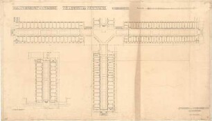 ohne Verfasserangabe; Straubing (Bayern); Zuchthaus - Zellenbau des Zuchthauses (Grundriss 1. OG)