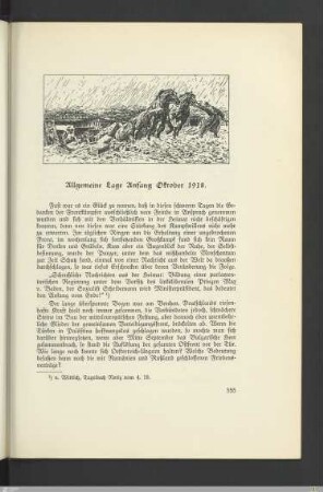 Allgemeine Lage Anfang Oktober 1918