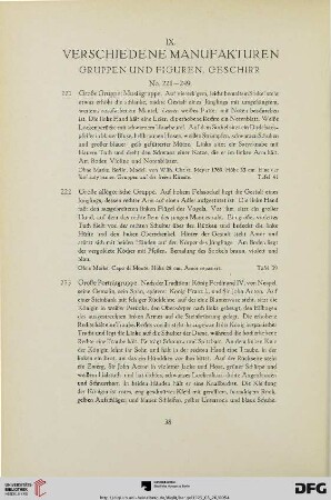 IX. Verschiedene Manufakturen (Nr. 221-249)