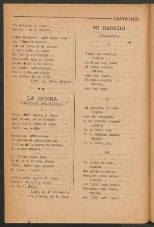 Mi rancho : (Vidalita)