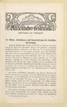Altdeutscher Heldensang (Heldensage und Volksepos)