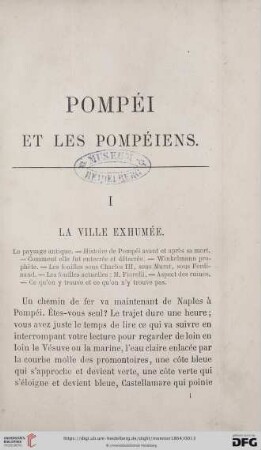 I. La ville exhumée