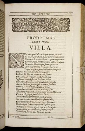 Prodromus Libri Noni Villa.