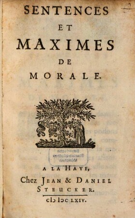 Sentences et maximes de morale