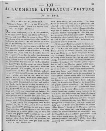 Humboldt, W. von: Wilhelm von Humboldts gesammelte Werke. Bd. 1-2. Berlin: Reimer 1841