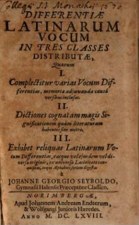 Differentiae latinarum vocum