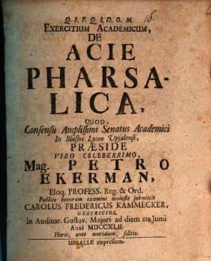 Exercitium acad. de acie pharsalica