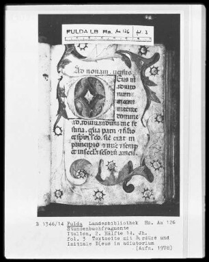 Stundenbuchfragmente — Initiale D (eus), Folio 3 recto
