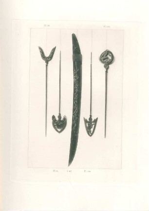 [One swords and four arrowheads. (Nos. 47)]