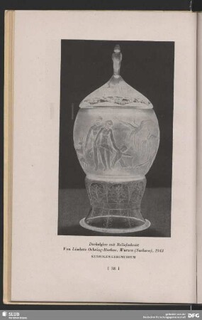 Deckelglas mit Reliefschnitt