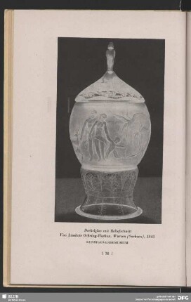 Deckelglas mit Reliefschnitt