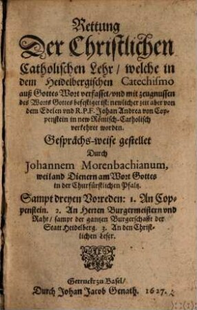 Rettung der Christ-Catholischen Lehre