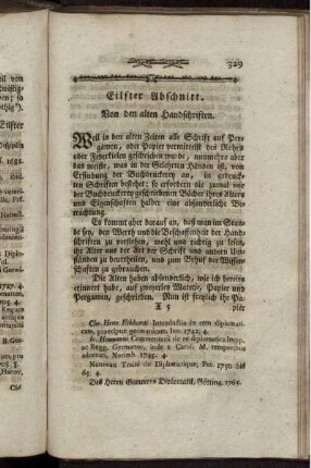 Eilfter Abschnitt. Von den alten Handschriften.