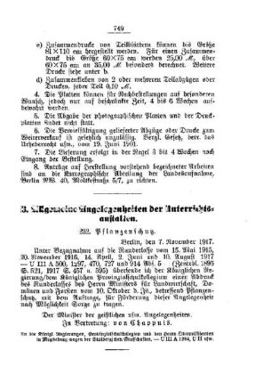 Pflanzenschutz : [B. Allgemeine Angelegenheiten der Unterrichtsanstalten]
