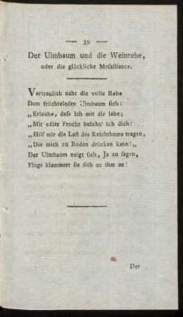 Der Ulmbaum und die Weinrebe ...