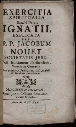 Exercitia Spiritualia Sancti Patris Ignatii