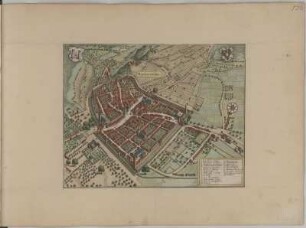 Vogelschauplan von Ravensburg, Kupferstich, 1643 : Ravensburg / Matthäus Merian. - Frankfurt a. Main : Matthäus Merian, ca. 1643. - 1 Vogelschauplan : Kupferst. ; 35,2 x 27,8 cm.
