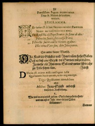 Triga Quaestionum invitabilium oder Melibaei Frag-Stücke nebenst derselben Aufflösung.