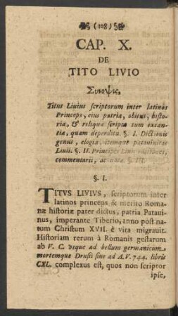 Cap. X. De Tito Livio