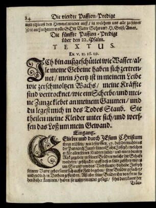 Die fünffte Passion-Predigt über den 22. Psalm.