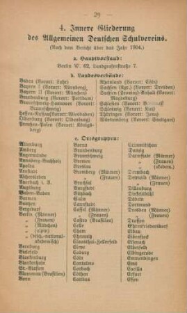 4. Innere Gliederung des Allgemeinen Deutschen Schulvereins