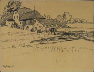 Häusergruppe an der Elbe