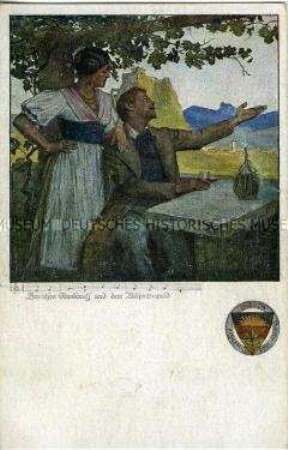 Liedillustration, Postkarte des Deutschen Schulvereins Nr.461