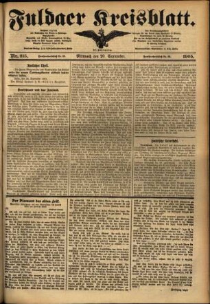 Ausgabe vom Mittwoch, den 20. September 1905.