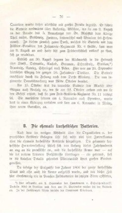 B. Die ehemals kurhessischen Batterien.